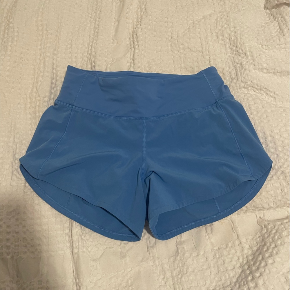 Lululemon Speed up Shorts 4’ in blue nile
